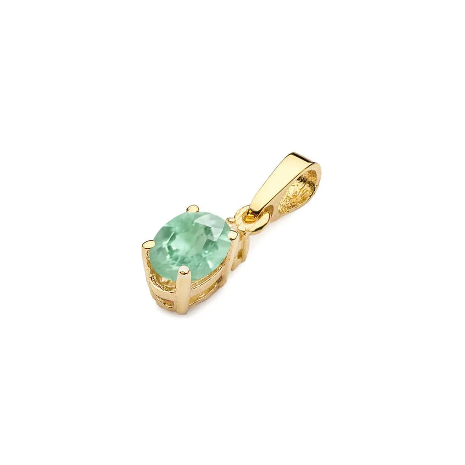 Gold Pendant with Emerald and Diamonds