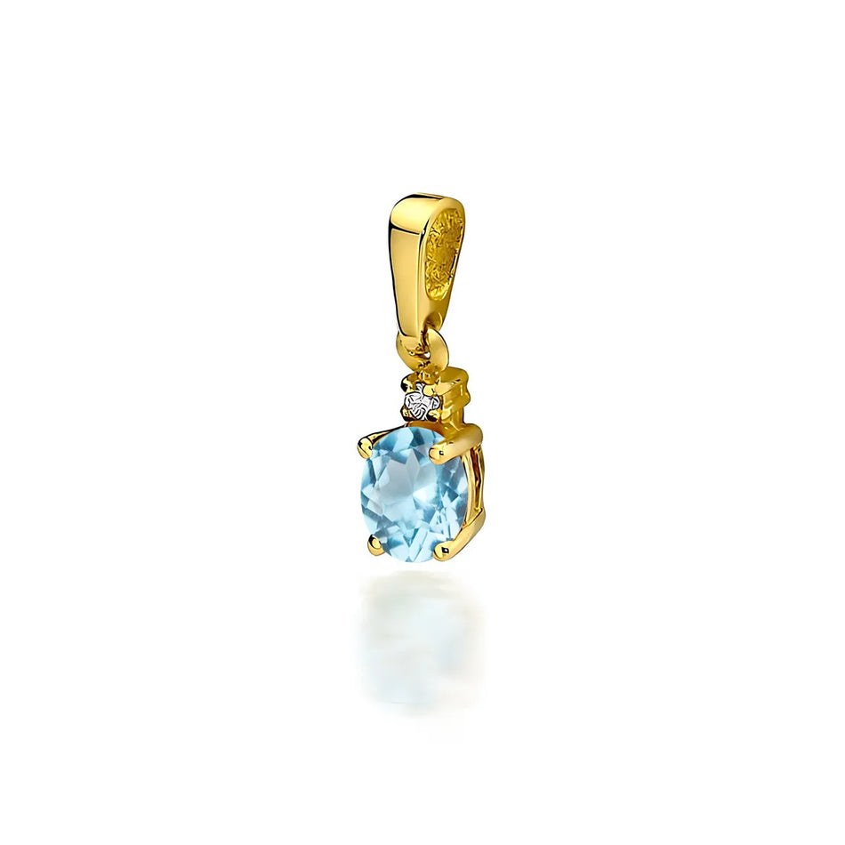 Gold Pendant with Topaz and Diamonds