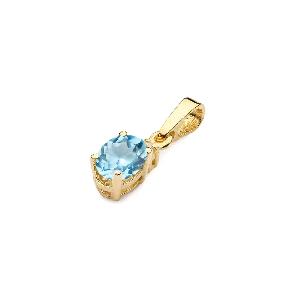 Gold Pendant with Topaz and Diamonds
