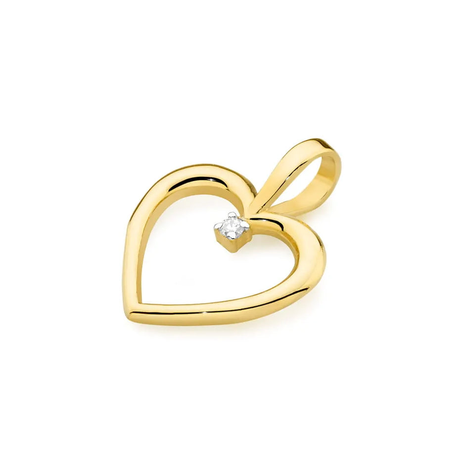 Gold Pendant with 0.005ct Diamond