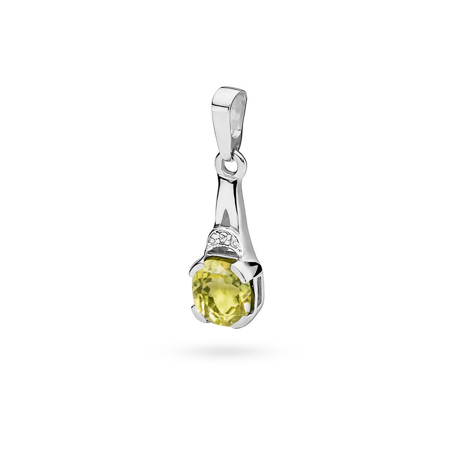 Zlatý přívěsek s 1.00ct olivínem a 0.005ct diamanty