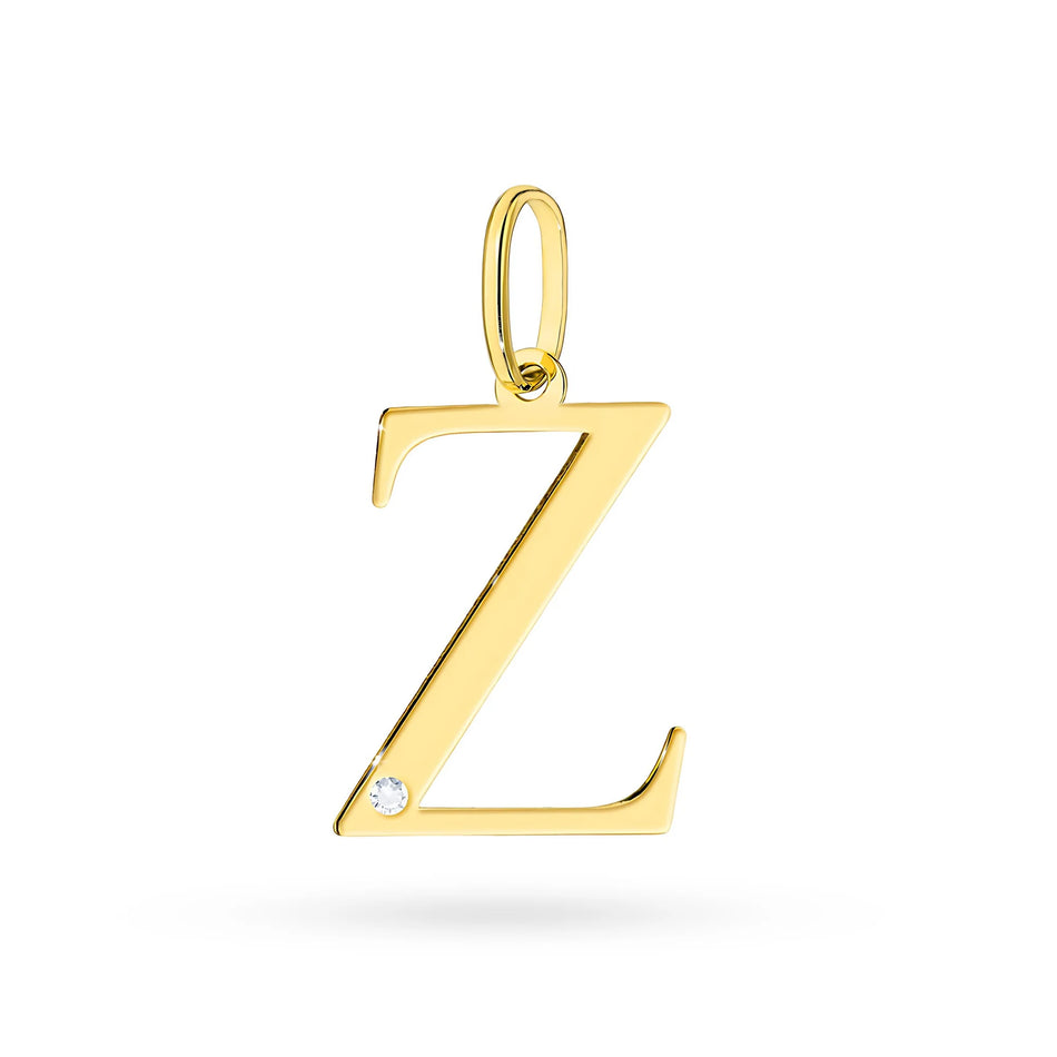 Gold Pendant with Diamonds Letter Z