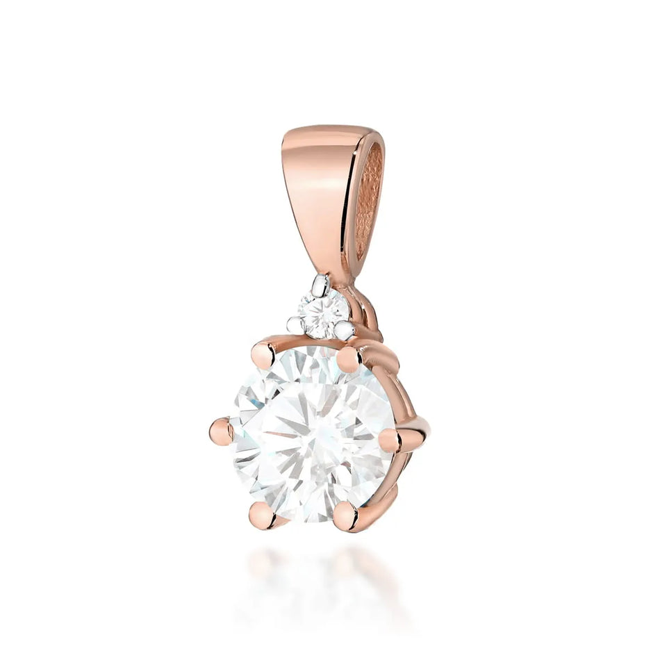 Zlatý přívěsek s bílým safírem 0,60 ct a diamanty 0,015 ct