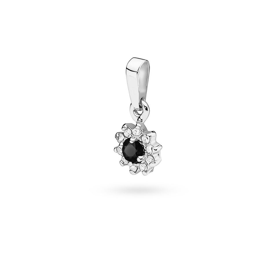 Zlatý přívěsek s 0,12ct černým diamantem a 0,086ct diamanty