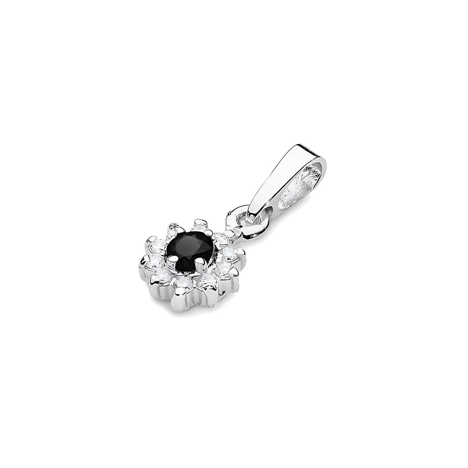 Zlatý přívěsek s 0,12ct černým diamantem a 0,086ct diamanty