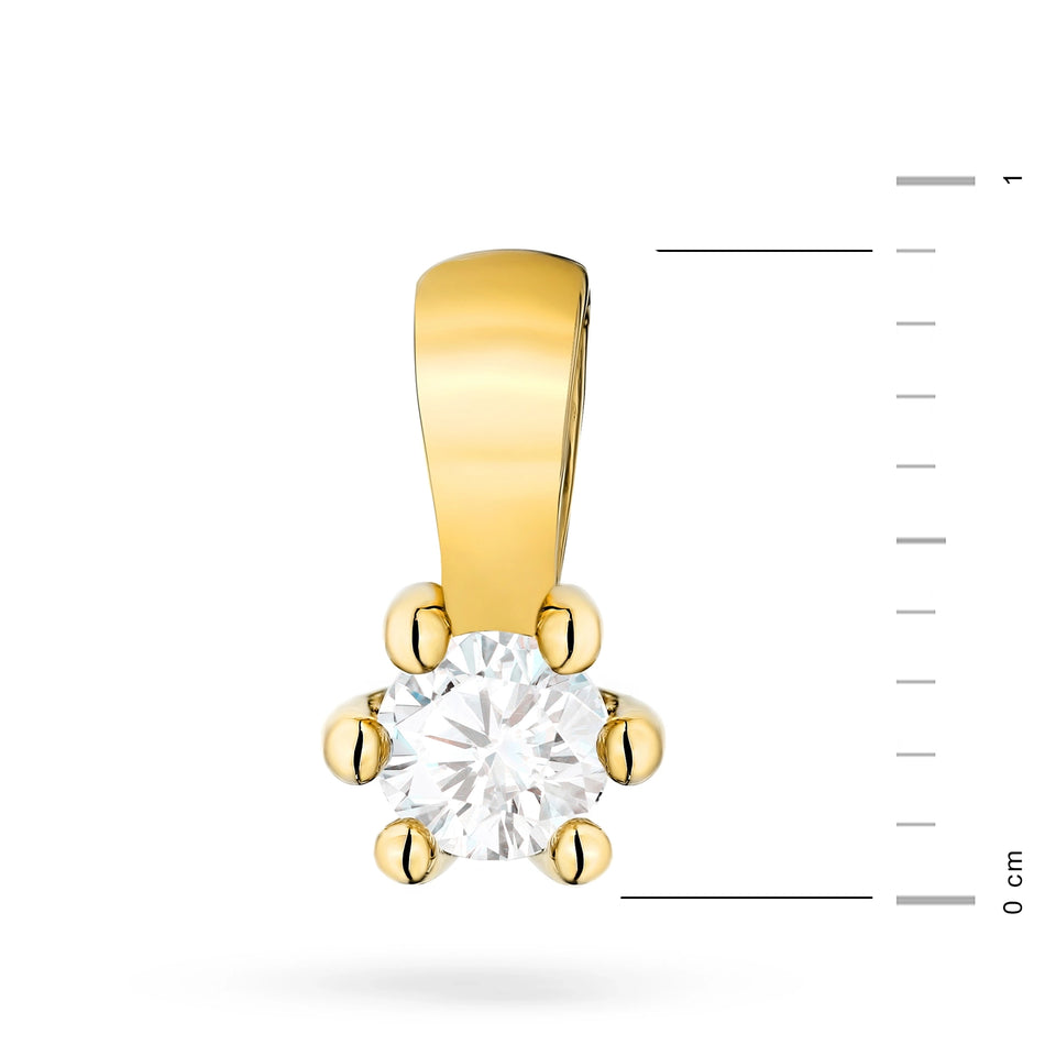 Gold Pendant with 0.10ct Lab-diamond