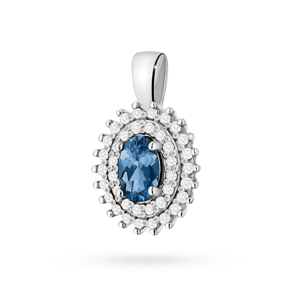 Zlatý přívěsek s 0,50ct topazem London Blue a 0,19ct diamanty