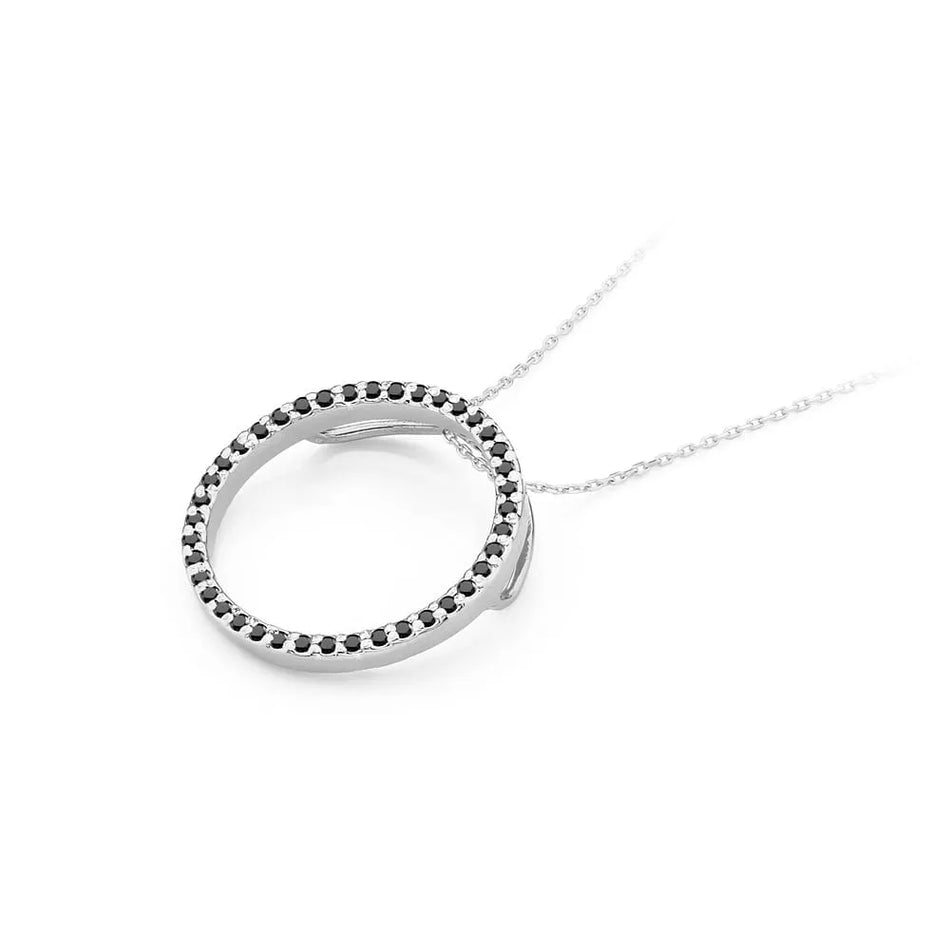 Gold Pendant with 0.20ct Black Diamonds