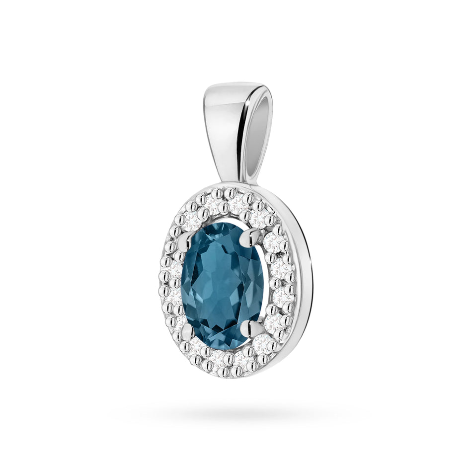 Zlatý přívěsek s 0,50ct topazem London Blue a 0,08ct diamanty