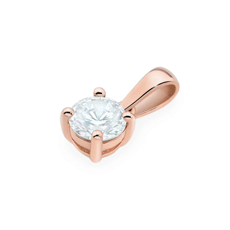 Gold Pendant with Lab-diamonds