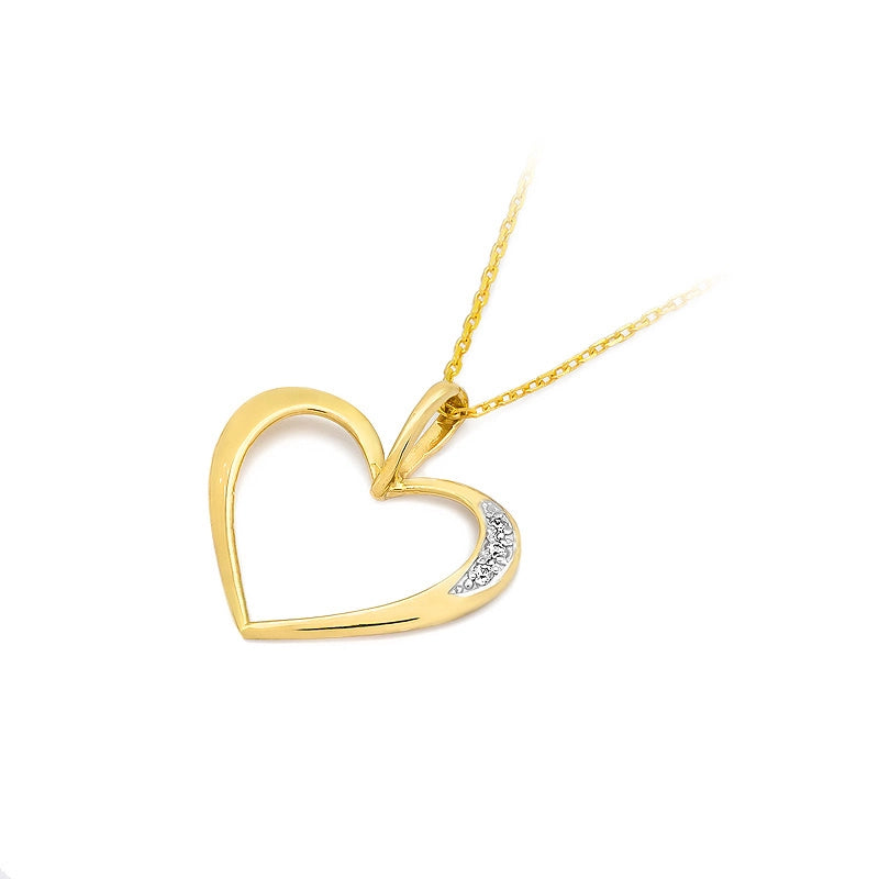 Gold Pendant with Zirconia Heart