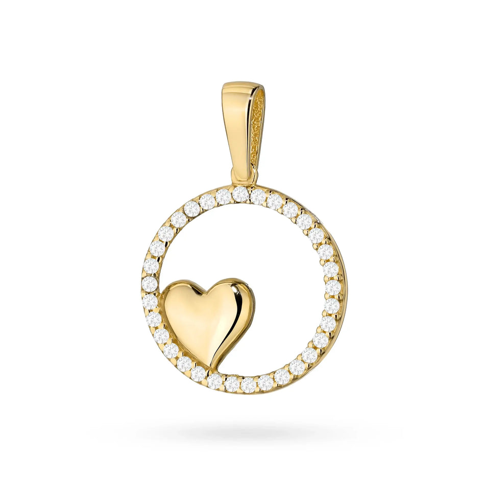 Gold  Pendant with Zirconia Heart
