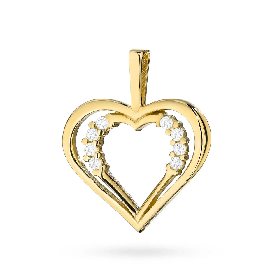 Gold Pendant with Zirconia Heart