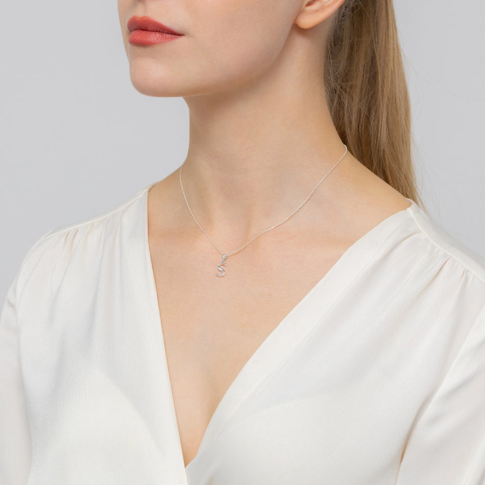 Stříbrný Přívěsek se zirkony Písmeno S