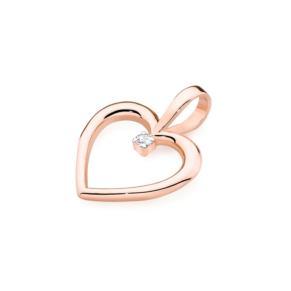 Gold Pendant with 0.005ct Diamond