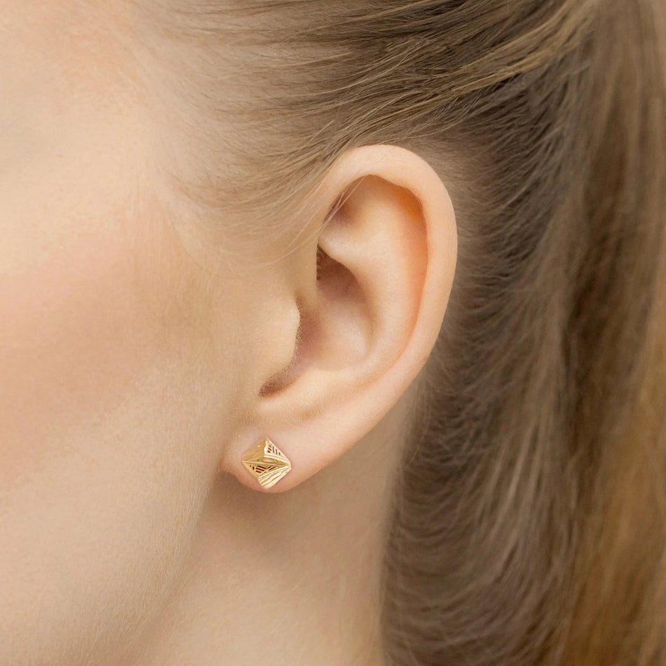 Gold Stud Earrings Geometric