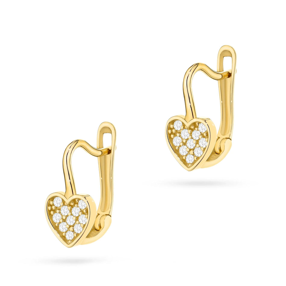 Children's Gold English Clasp Earrings