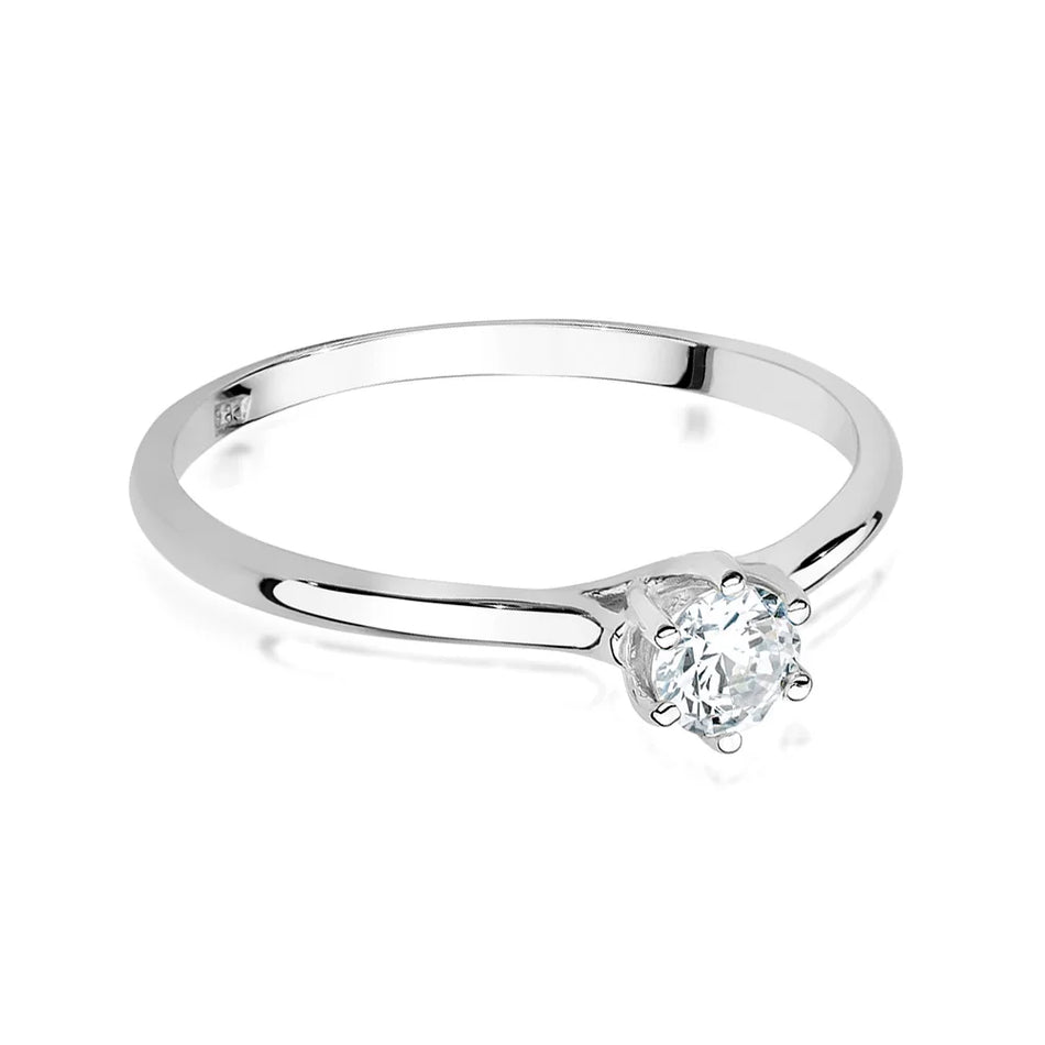 Gold Ring with 0.20ct and 0.01ct Lab-Diamonds